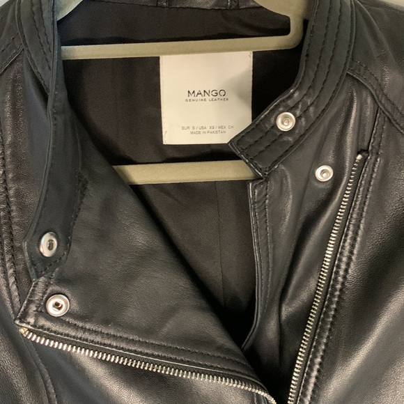 Mango black leather jacket - Picture 2 of 3